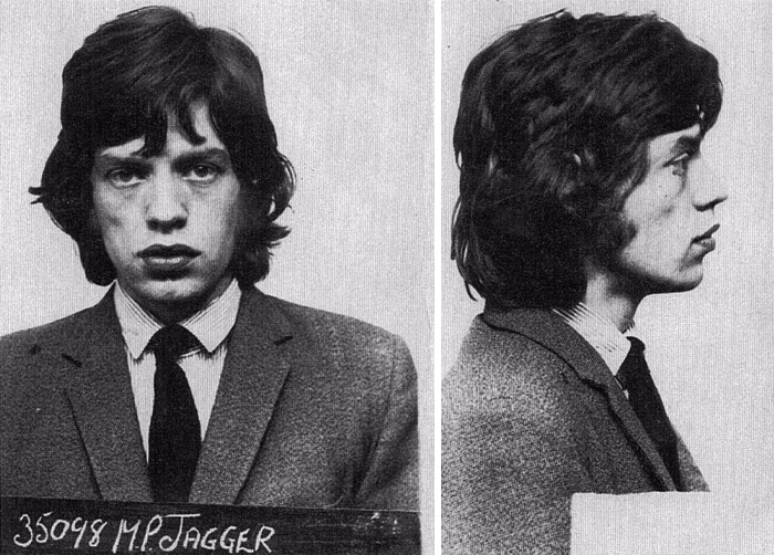 Mick Jagger mugshot 
