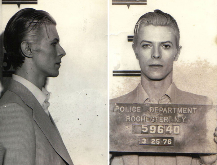 David Bowie mugshot 