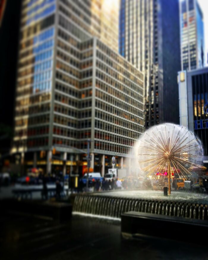 Fountain In Midtown Manhattan, NYC