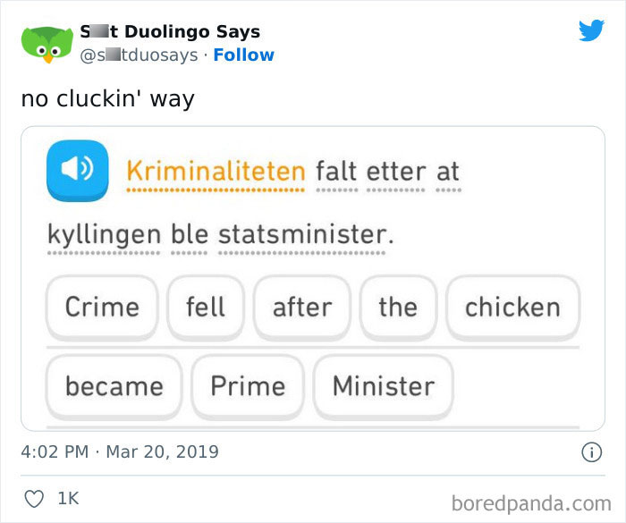 Funny Duolingo Sentences