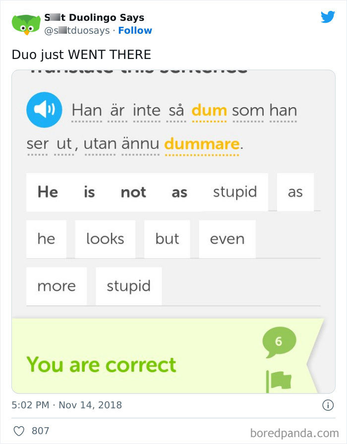 Funny Duolingo Sentences