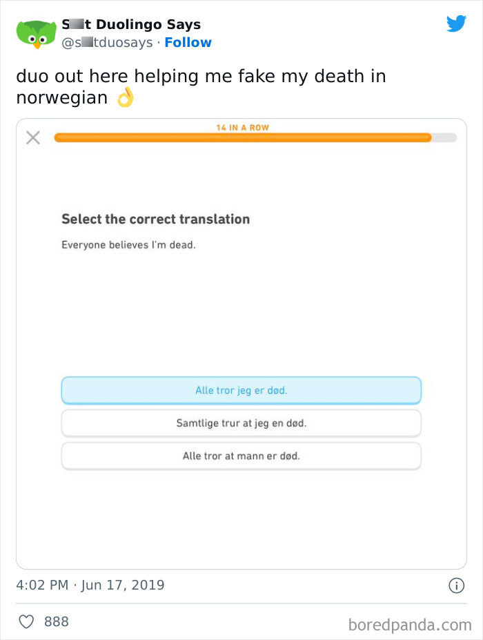 Funny Duolingo Sentences
