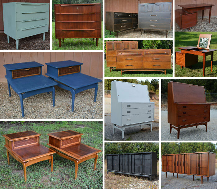 A Ridiculous Amount Of Love, Patience, And Skill Went Into Reversing These Mid-Century Modern Pieces! I Restore For A Living, And Although I Really Hate Dealing With Painted Stuff, It Makes Me That Much Prouder Of My Craft