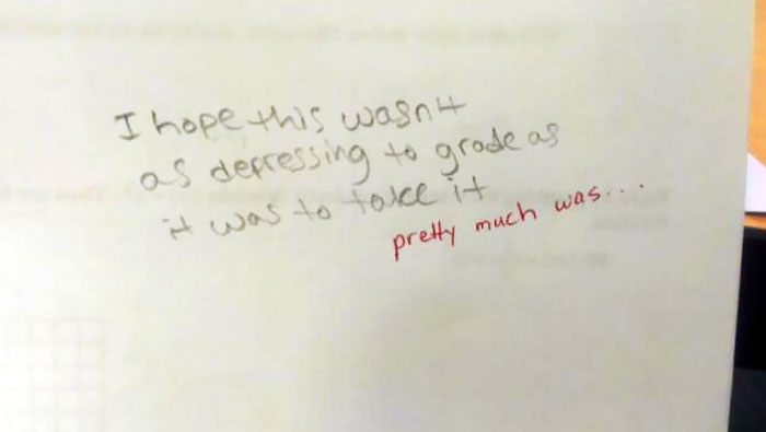 Wrote A Note To My Teacher On A Test I Failed. Her Response