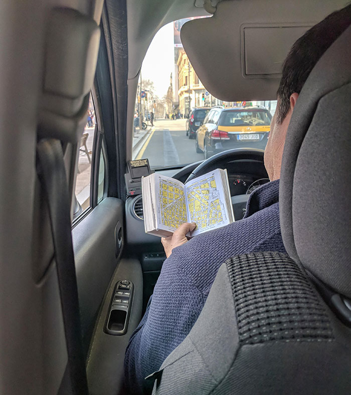 My Taxi Driver In Barcelona Uses Printed Maps For Navigation