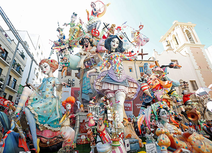 Fallas From Valencia, Spain. These Monuments Are Shown For A Few Days During The Fallas Celebration And Then Burned
