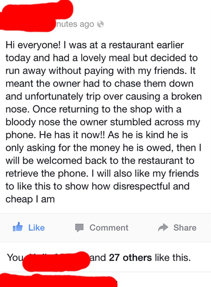 Restaurant Owner's Instant Karma