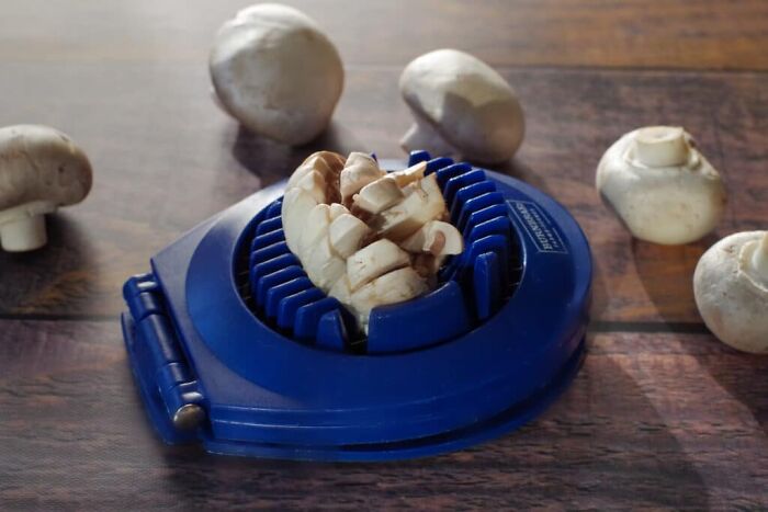 Use An Egg Slicer To Slice Mushrooms