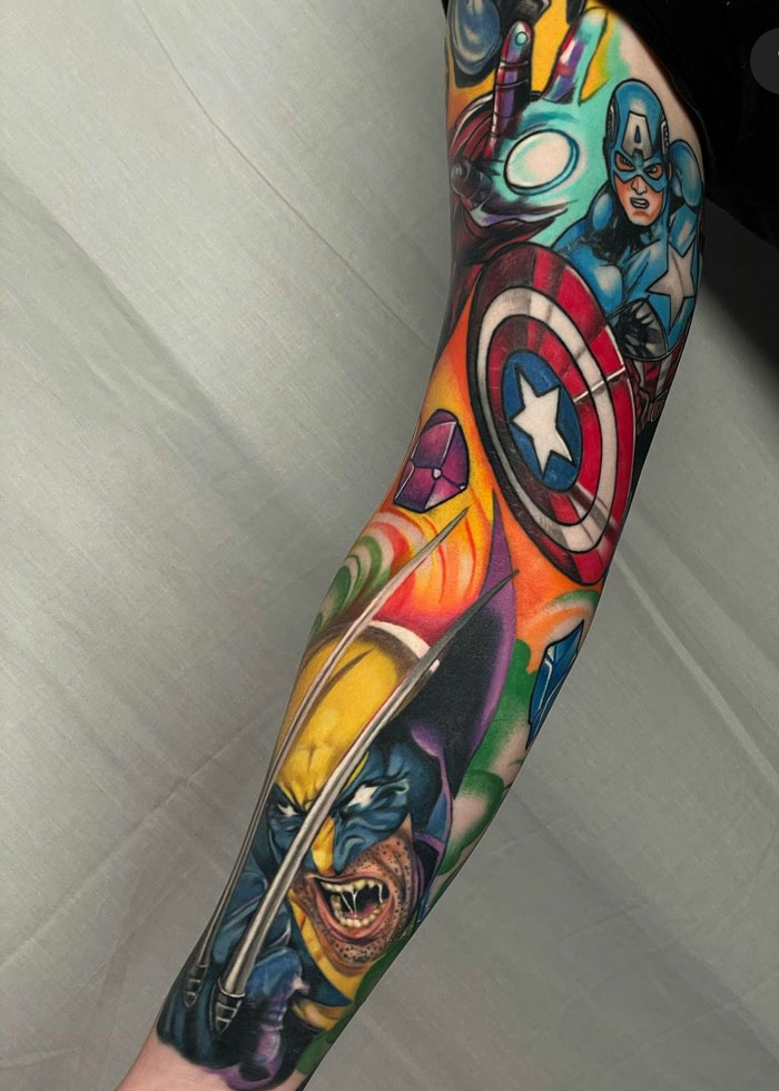 Marvel Sleeve By Cory Cartwright At Ink & Dagger Tattoo In Roswell, GA