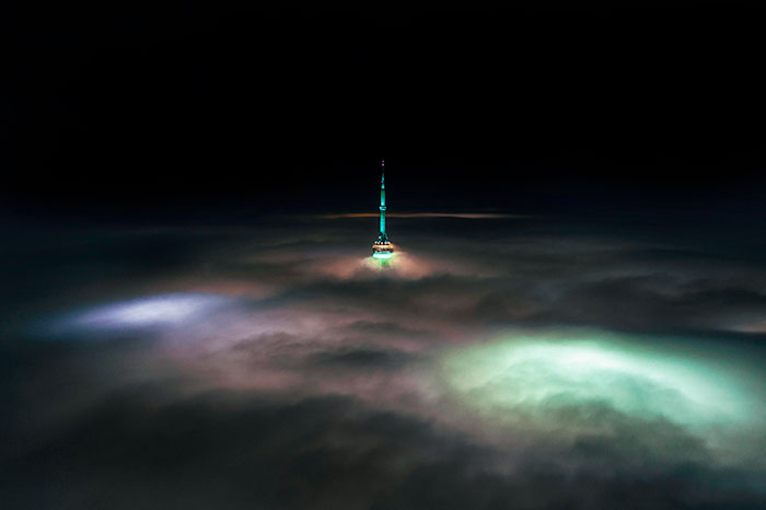 CN Tower Engulfed In Fog, Toronto