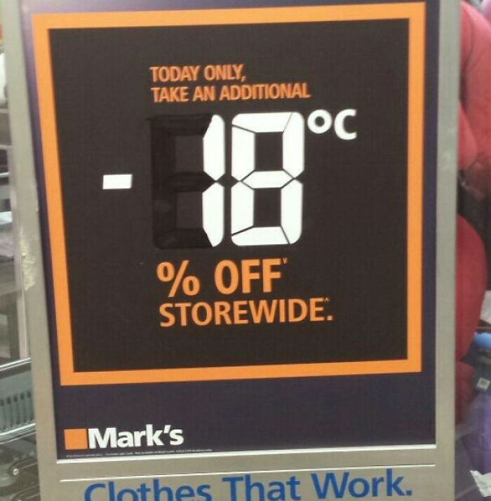 This Store In Canada Had Store-Wide Discounts That Changed Based On The Temperature Outside That Day