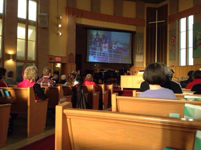 Church In Canada During Olympic Gold Game