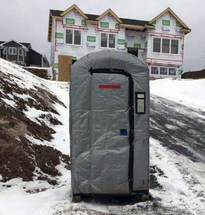 A Winterized Porta Potty In Canada