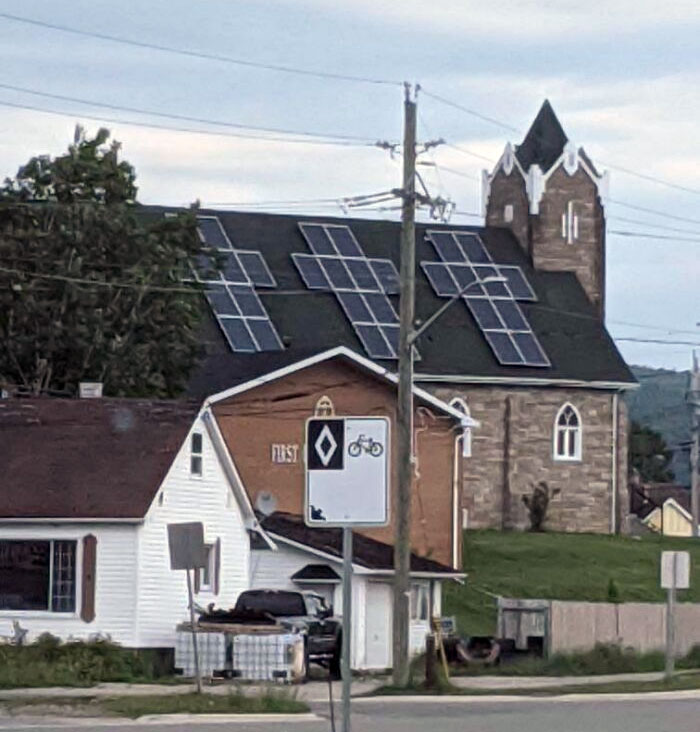 This Church In Wawa, Ontario, Canada Has Solar Panels In The Shape Of The Cross