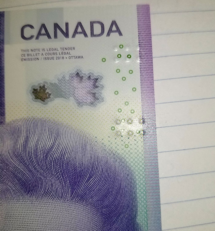 Canada's New Currency Has Braille On Them For Blind People