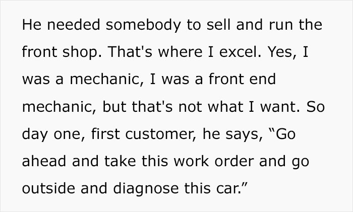 Mechanic Tells The Tale Of How He Left A New Job Just 4 Hours In Because The Manager Was A Cheat