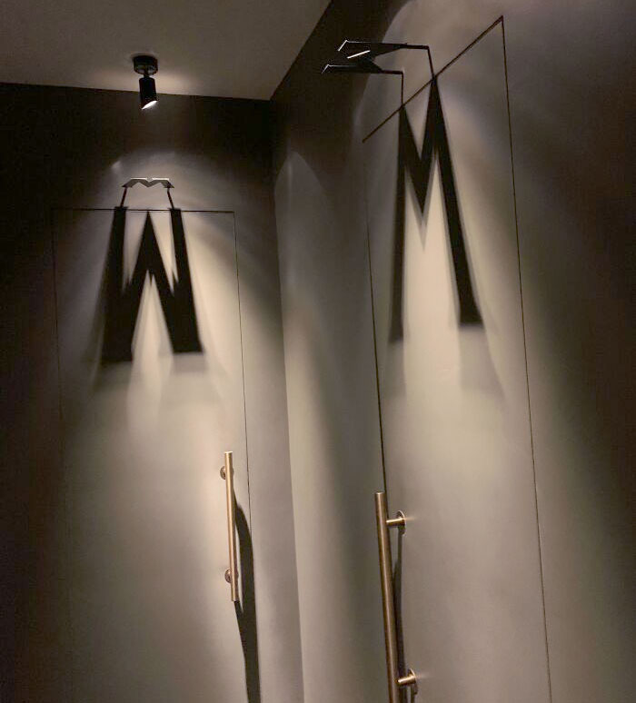 This Restaurant Uses Shadows To Show Men And Women Restrooms