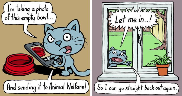 These One-Panel Cat Comics By Anthony Smith Purrfectly Capture What Having A Cat Is Like (40 Pics)