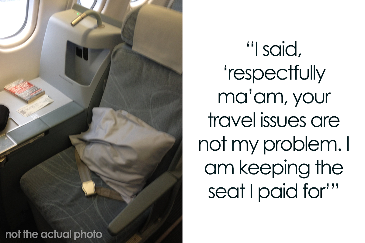 Woman Causes A Scene On A Plane After A Man Who Paid Extra Just To Be There  Refused To Switch Seats With Her | Bored Panda