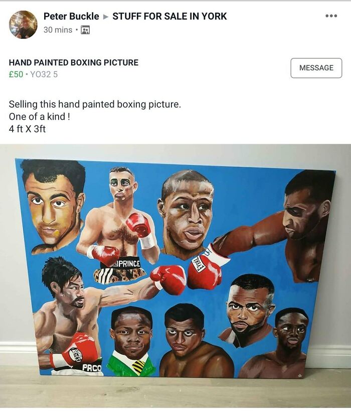 Hand Painted Boxing Picture