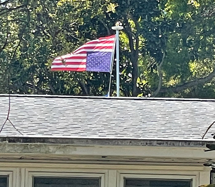 My Neighbor Had A Flag Pole Installed The Day After Biden Entered Office With The U.S. Flag Flying Upside Down For The Sole Purpose