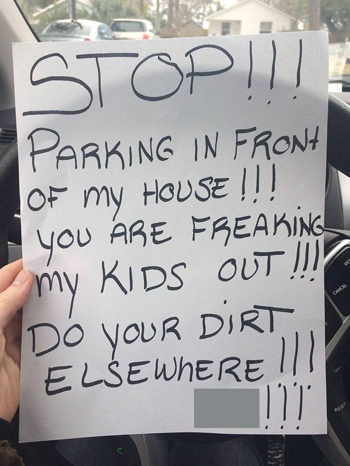 Note Left On Car Of Disabled Neighbor's Social Worker