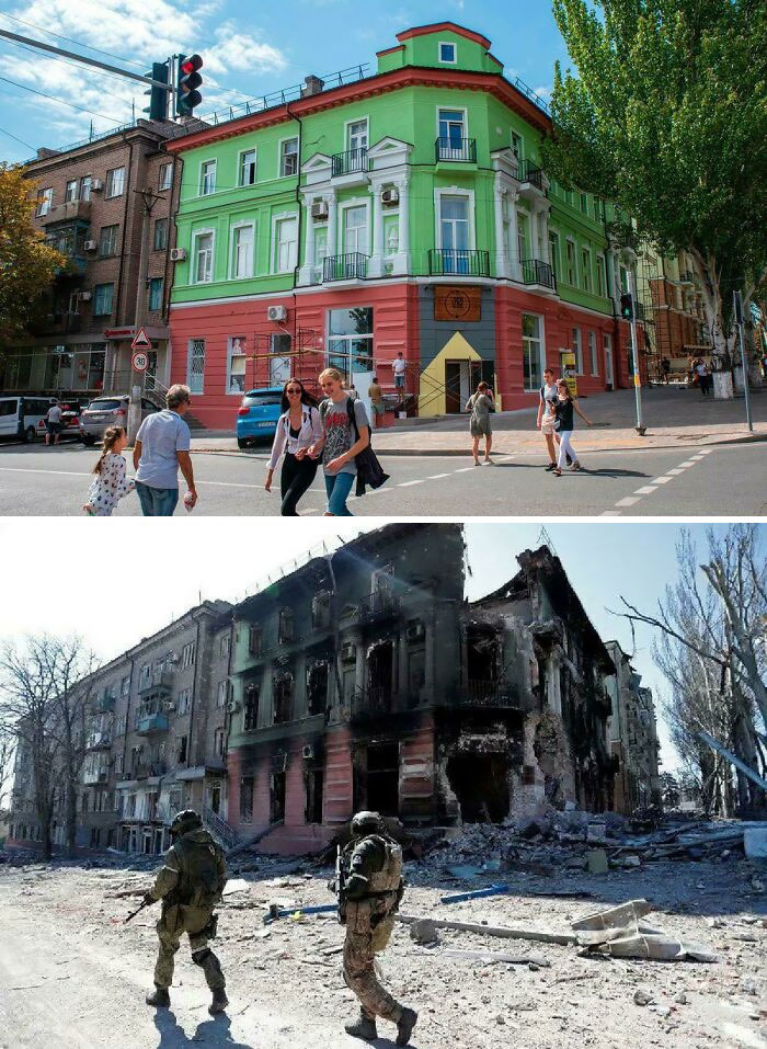 Mariupol antes y después de la invasión rusa