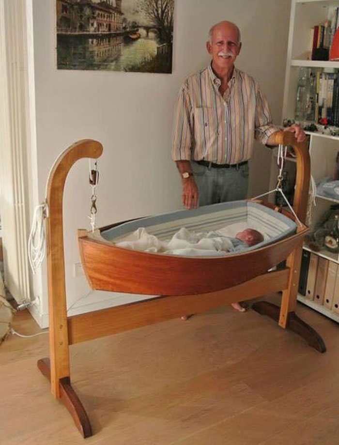 Grandpa Makes An Amazing Cradle For His Grandson