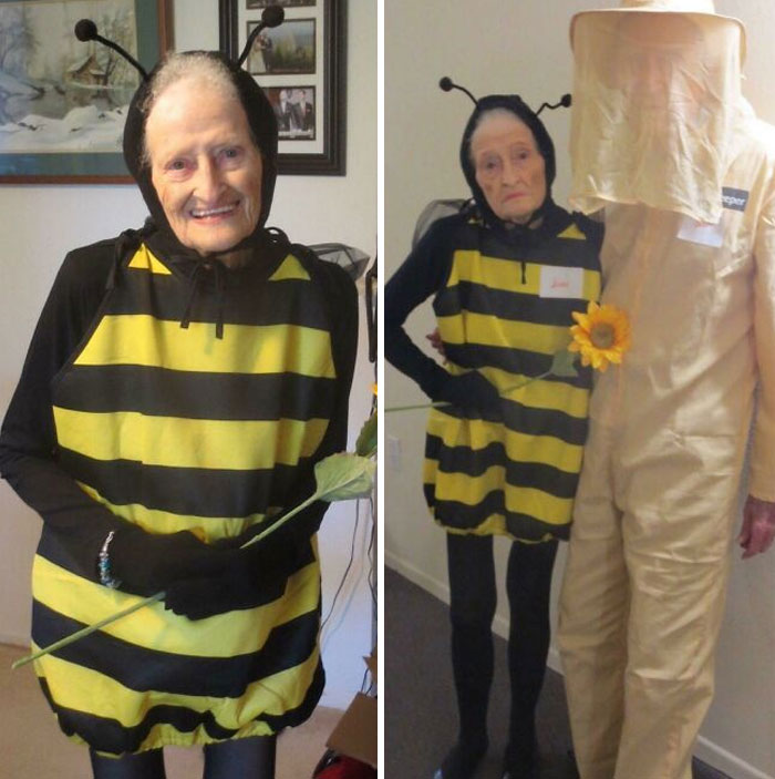 A Cute Amazon Review I Revisit Just For A Smile. An 88-Year-Old Woman And Her 92-Year-Old Husband Attend A Halloween Party. They Liked The Bee Costume