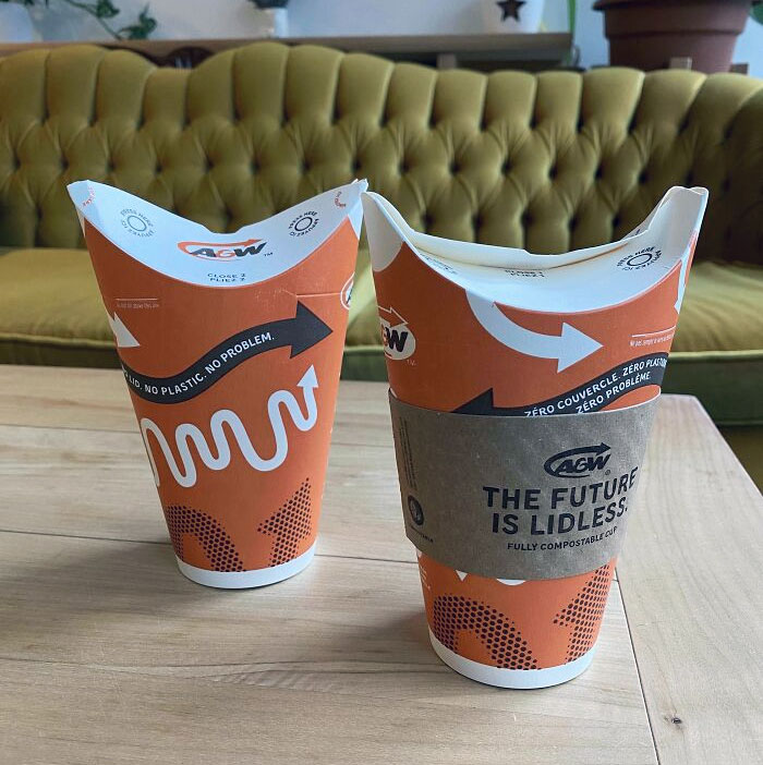 A&w Just Released A Lidless Compostable Coffee Cup In Toronto