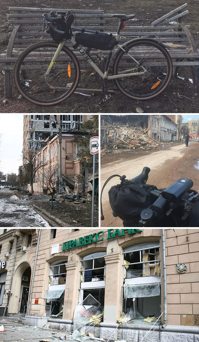 Utilizo mi bicicleta para repartir medicamentos y alimentos durante la guerra en Ucrania