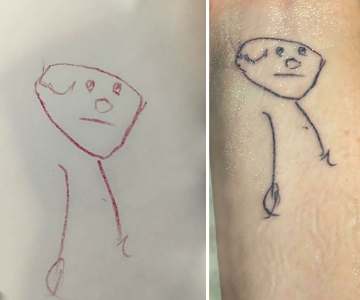 My Daughter Drew A Picture Of Me When She Was 2 Years Old. 7 Years Later And It’s On Me Forever