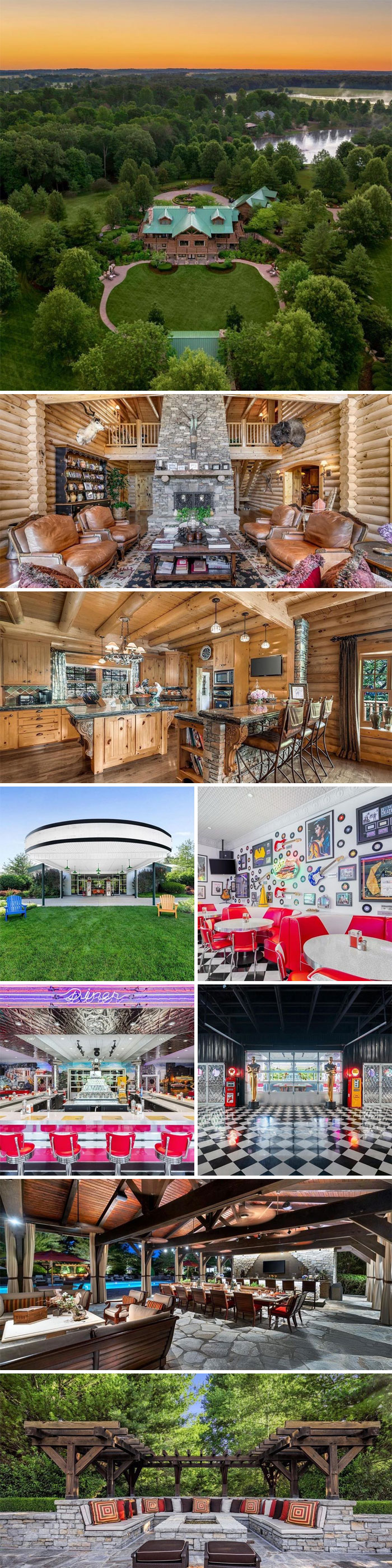For #zgwmansionmondays Here’s A 550 Acre Home In Santa Claus, In That Combined Has 15 Bd, 19 Ba And Over 50k Sq Ft And Every Amenity You Could Ever Need Including A 3 Story Log Cabin Main Home, 1950s Diner, Classic Car Museum, Pool Pavilion, Shooting Range, Amphitheater, Over 3.5 Miles Of Paved Trails And More . Currently Listed For $47,900,000