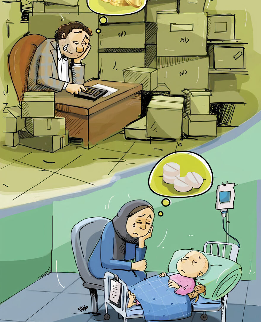 Iranian Artist Criticizes Modern Society With Thought-Provoking Illustrations (53 Pics)