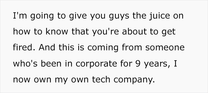 Tech CEO Reveals Red Flags To Look Out For That Mean You Are About To Get Fired Tech CEO Reveals Red Flags To Look Out For That Mean You Are About To Get Fired