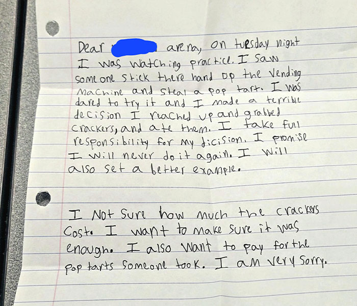 Man Finds Wholesome Note And $6 Under Office Door From Person Who Felt Bad After Stealing Crackers From A Vending Machine