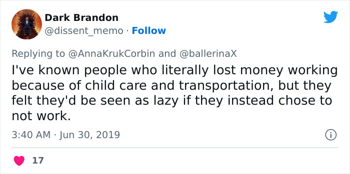 Woman Sparks Debates About How Low-Income Folks Can’t Even Afford To Hold A Job Because Of Ridiculously High Indirect Job Expenses Woman Sparks Debates About How Low-Income Folks Can’t Even Afford To Hold A Job Because Of Ridiculously High Indirect Job Expenses
