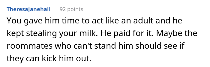 Guy Switches To Regular Milk To Prove His Lactose Intolerant Roommate Is Stealing His Food Guy Switches To Regular Milk To Prove His Lactose Intolerant Roommate Is Stealing His Food
