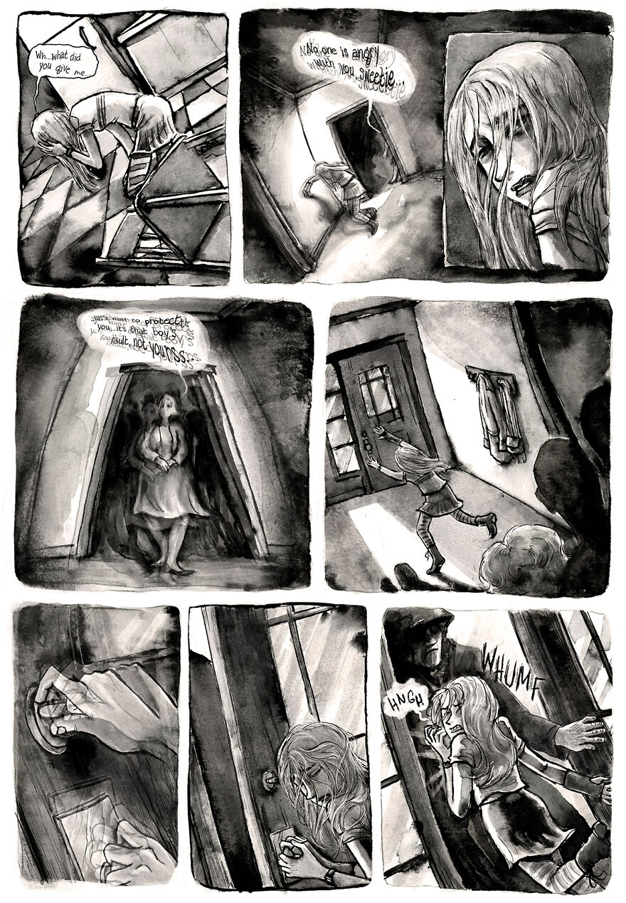 I created a dark comic series full of small town horror secrets (part 5 of my horror webcomic).