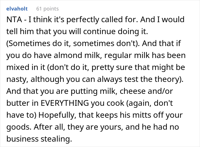 Guy Switches To Regular Milk To Prove His Lactose Intolerant Roommate Is Stealing His Food Guy Switches To Regular Milk To Prove His Lactose Intolerant Roommate Is Stealing His Food