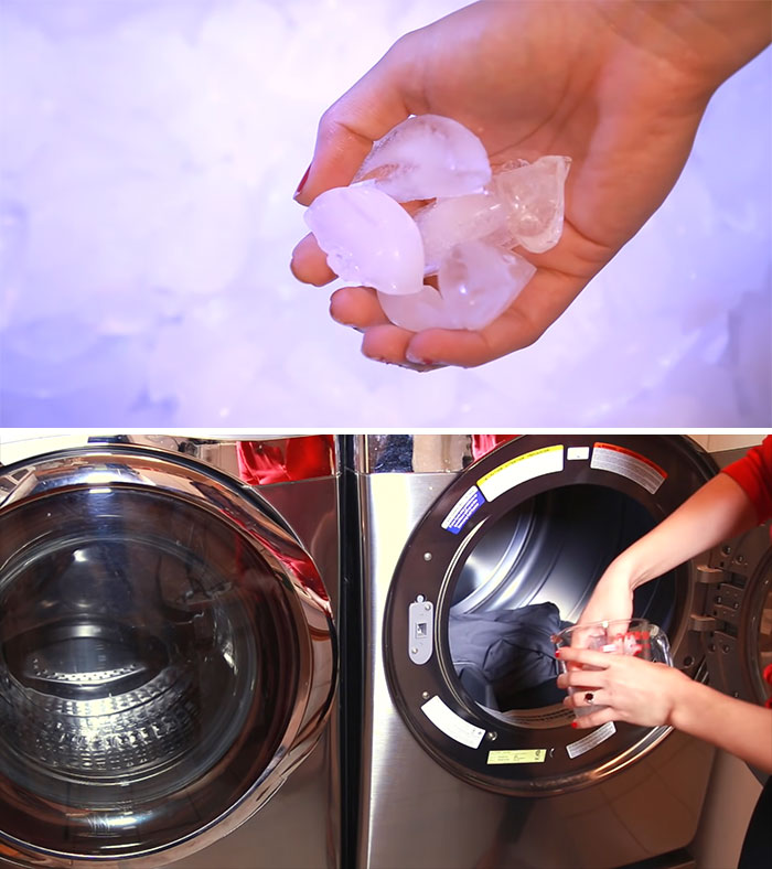 Use Ice Cubes On Wrinkled Clothes