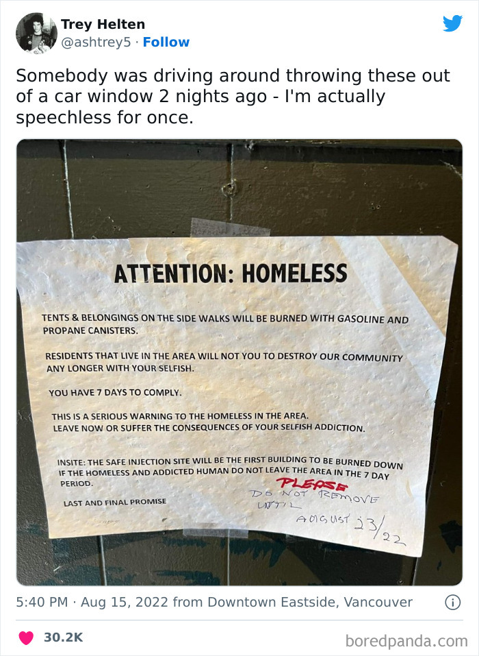 Attention: Homeless