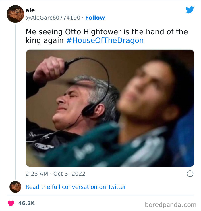 Man frustrated, meme about Otto Hightower as king's hand, House of the Dragon.