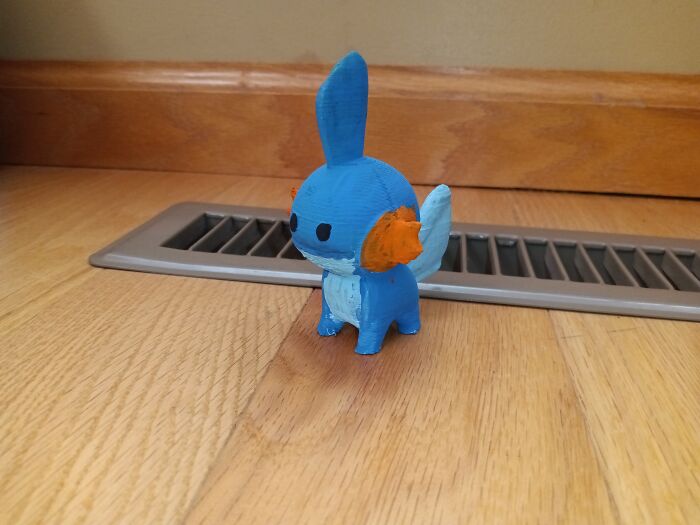 Built A 3D Printer, Modeled A Mudkip, Printed Said Mudkip, Hand Painted The Mudkip