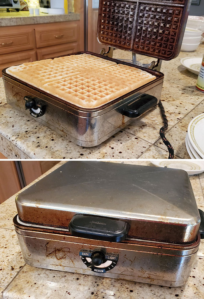 61 Years Ago My Parents Received This Waffle Maker As A Wedding Present In 1961. Still Makes Great Waffles