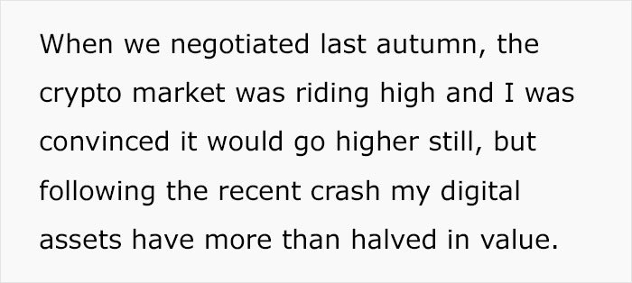 Folks Online Are Cracking Up At This Man For Choosing Crypto Assets Over The House In His Divorce Folks Online Are Cracking Up At This Man For Choosing Crypto Assets Over The House In His Divorce