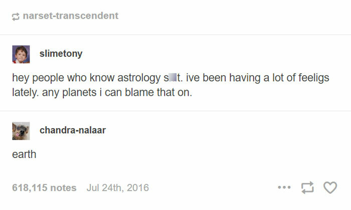 Meme about having a lot of feelings and what planets to blame that on