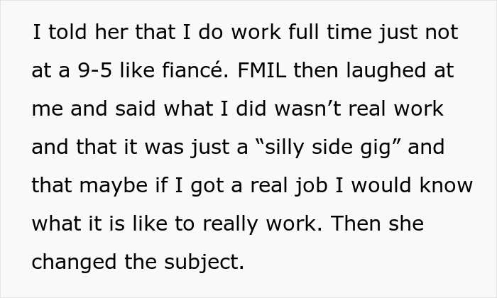 "Don't Like My 'Silly' Job, You Don't Get Its 'Silly' Perks": Woman Is Appalled At Soon-To-Be MIL After She Made Fun Of Her Job "Don't Like My 'Silly' Job, You Don't Get Its 'Silly' Perks": Woman Is Appalled At Soon-To-Be MIL After She Made Fun Of Her Job