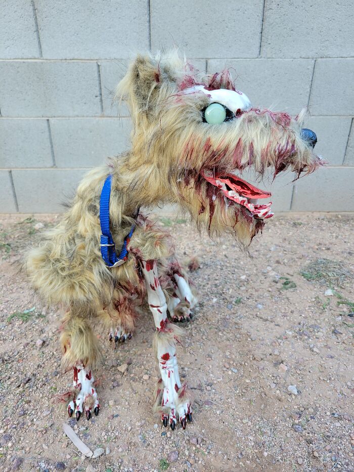 I Like To Upgrade Those Cheap Plastic Skeletons With A Little Bit Of Fake Fur And Patio Paint