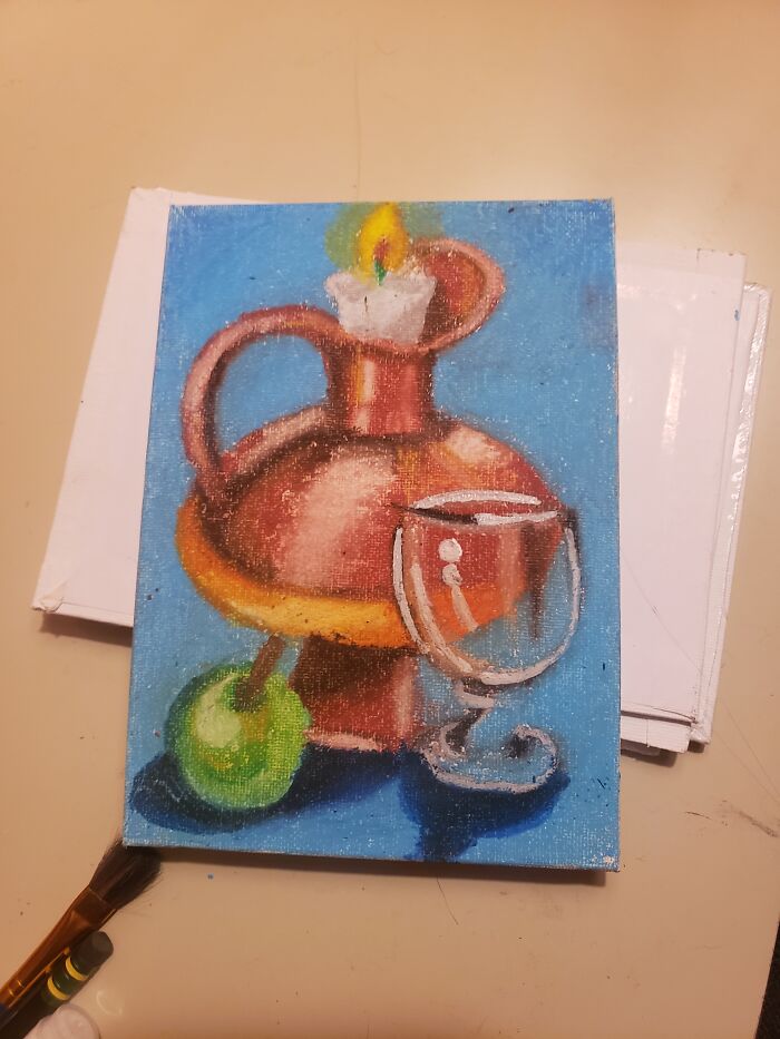 I Worked Really Hard On This Piece!! (Oil Pastels On Canvas)